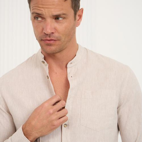 Beige Horizon Linen Shirt
