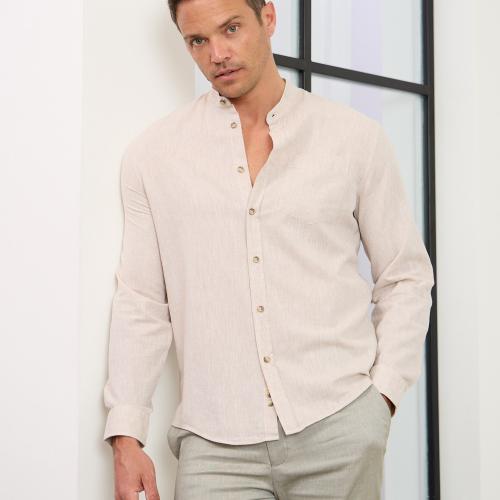 Beige Horizon Linen Shirt