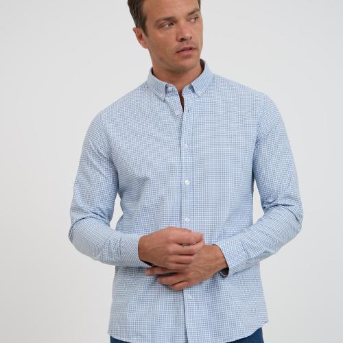Blue Small Checked Shirt