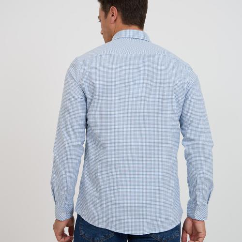 Blue Small Checked Shirt