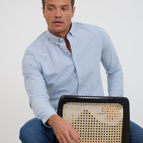 Blue Small Checked Shirt