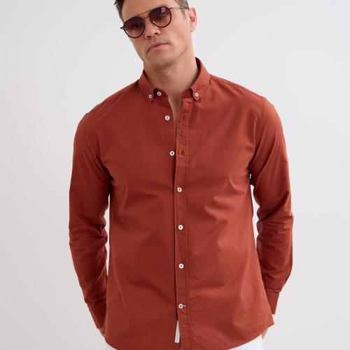 Brick Oxford Basic Shirt
