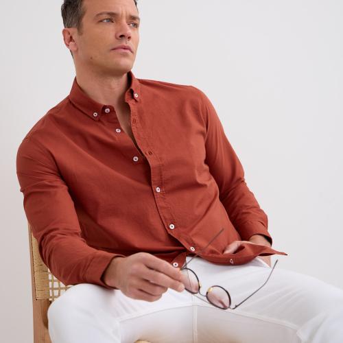 Brick Oxford Basic Shirt